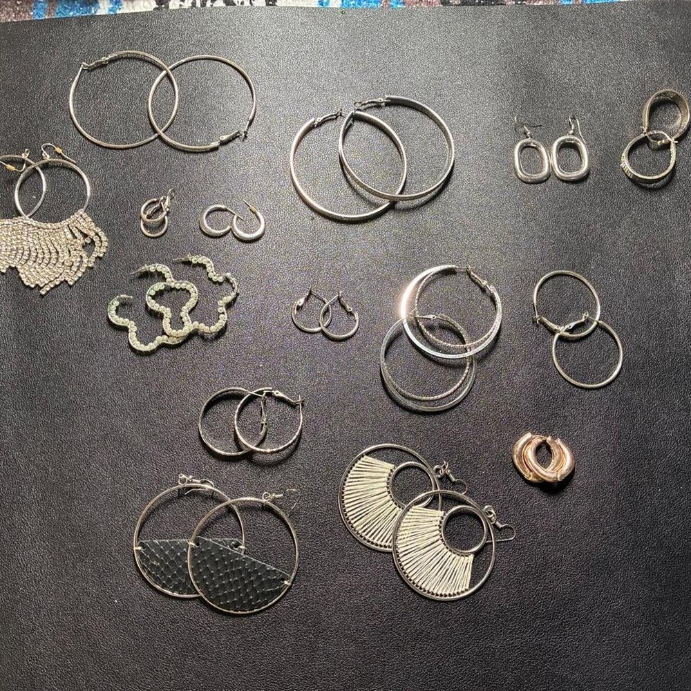 Silver Tone Hoop Earrings